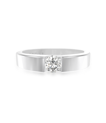 Classic wedding band set with a stone