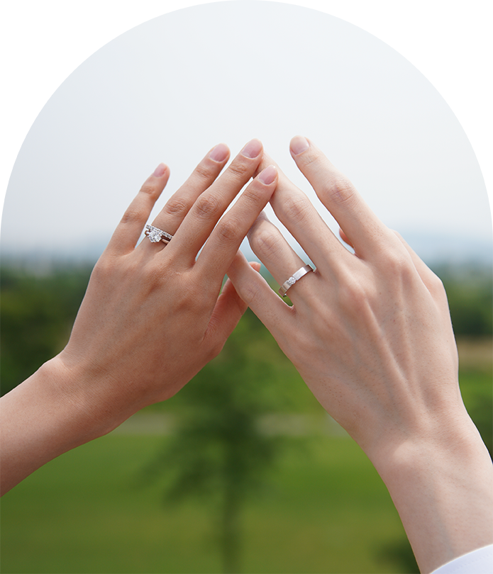 The rounded comfort-fit interior of a wedding band